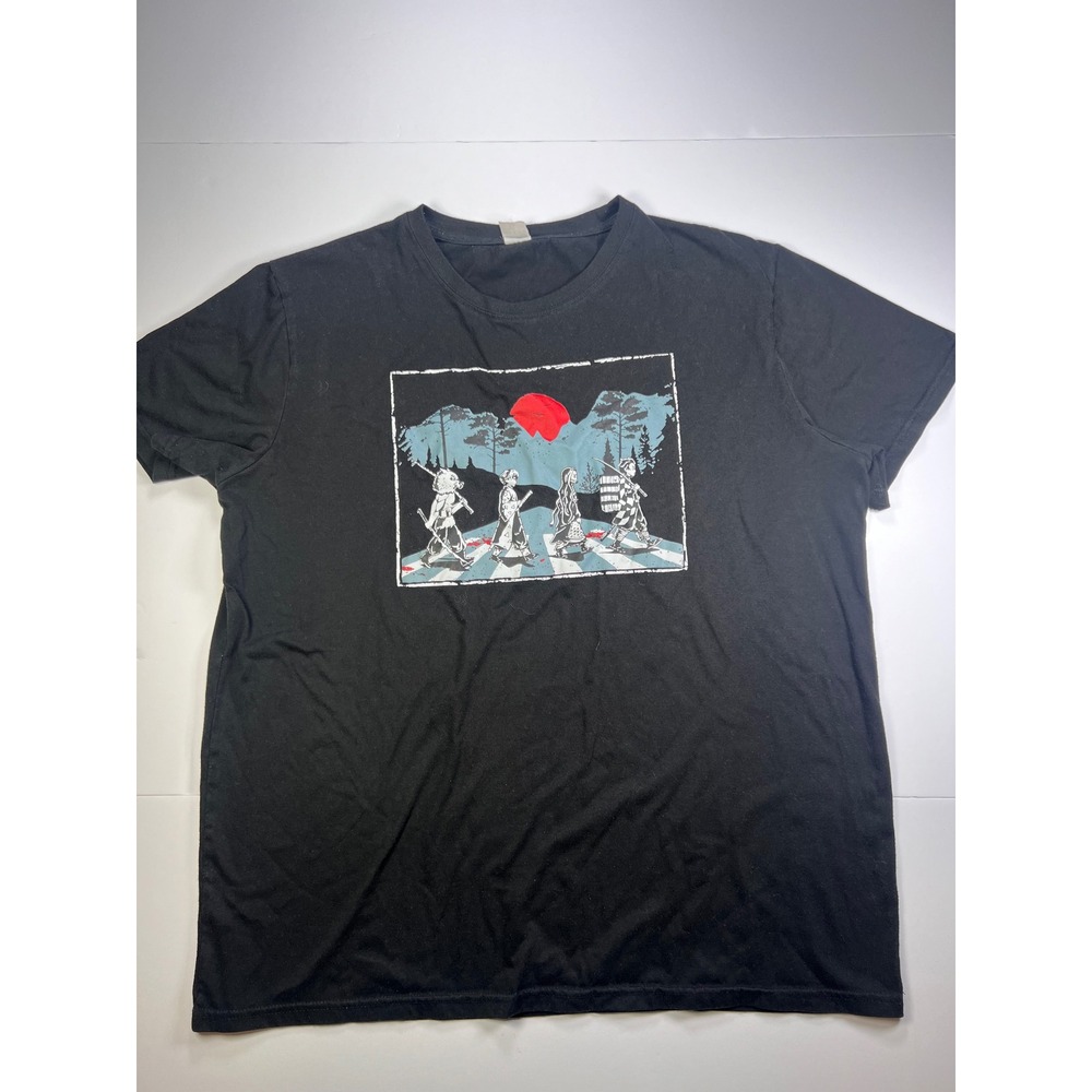 Unbranded Demon Slayer Graphic Tee Mens XL Black Abbey Road Parody Anime Shirt